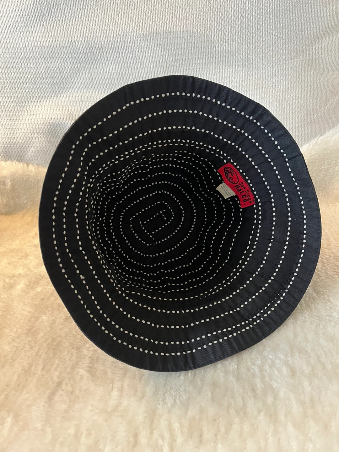 San Diego Hat Co. Black Sun Hat with White Polka Dots - photo 5
