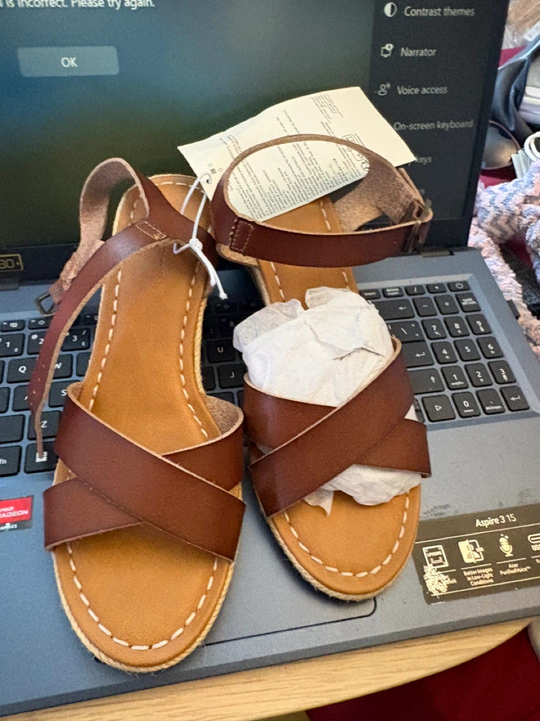 Brown Cross-Strap Sandals