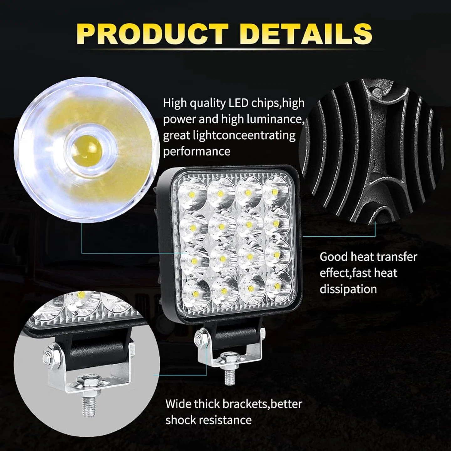 4PCS 48W Mini LED Fog Light,LED Lights Driving Off-Road - photo 4