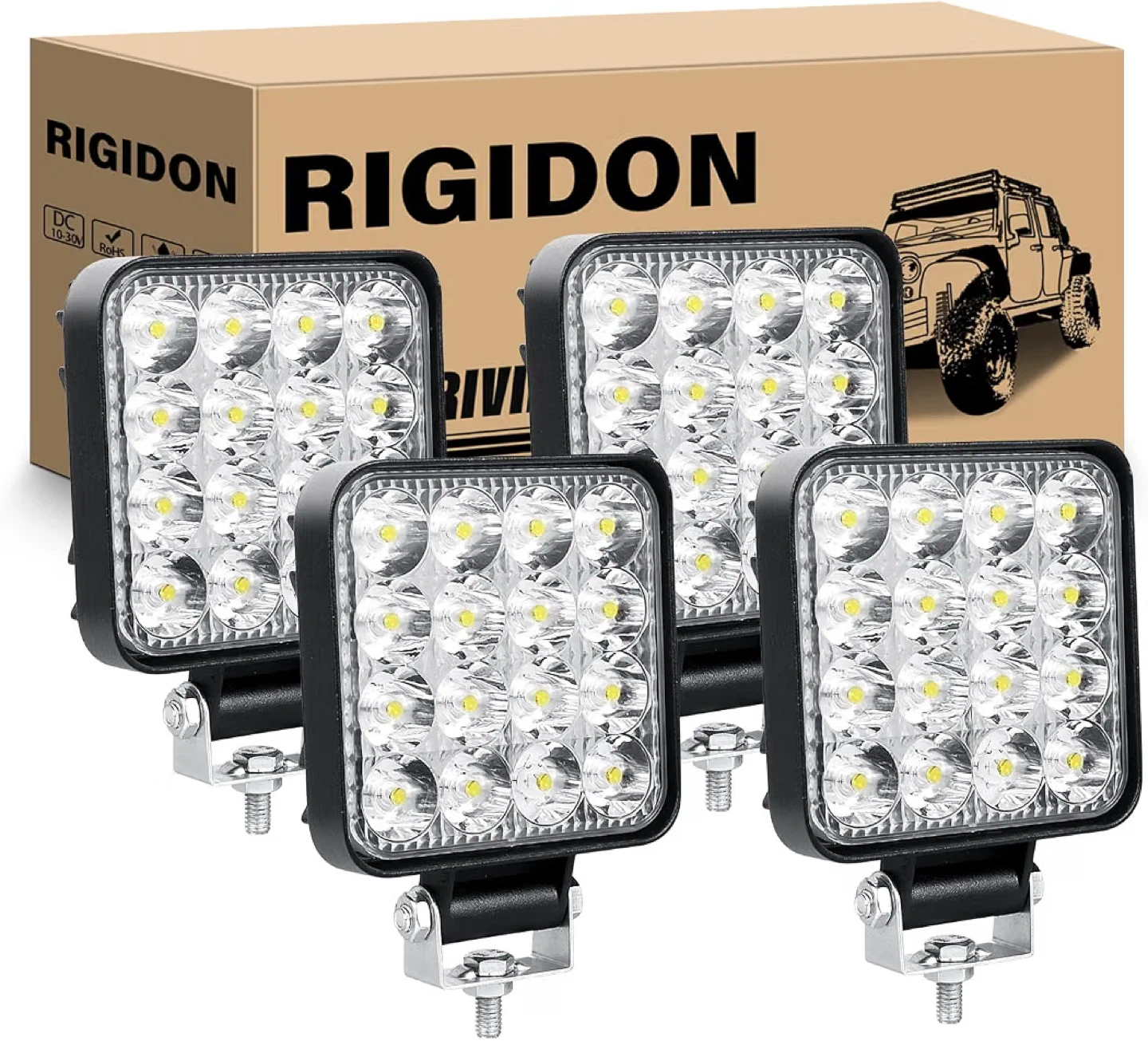 4PCS 48W Mini LED Fog Light,LED Lights Driving Off-Road