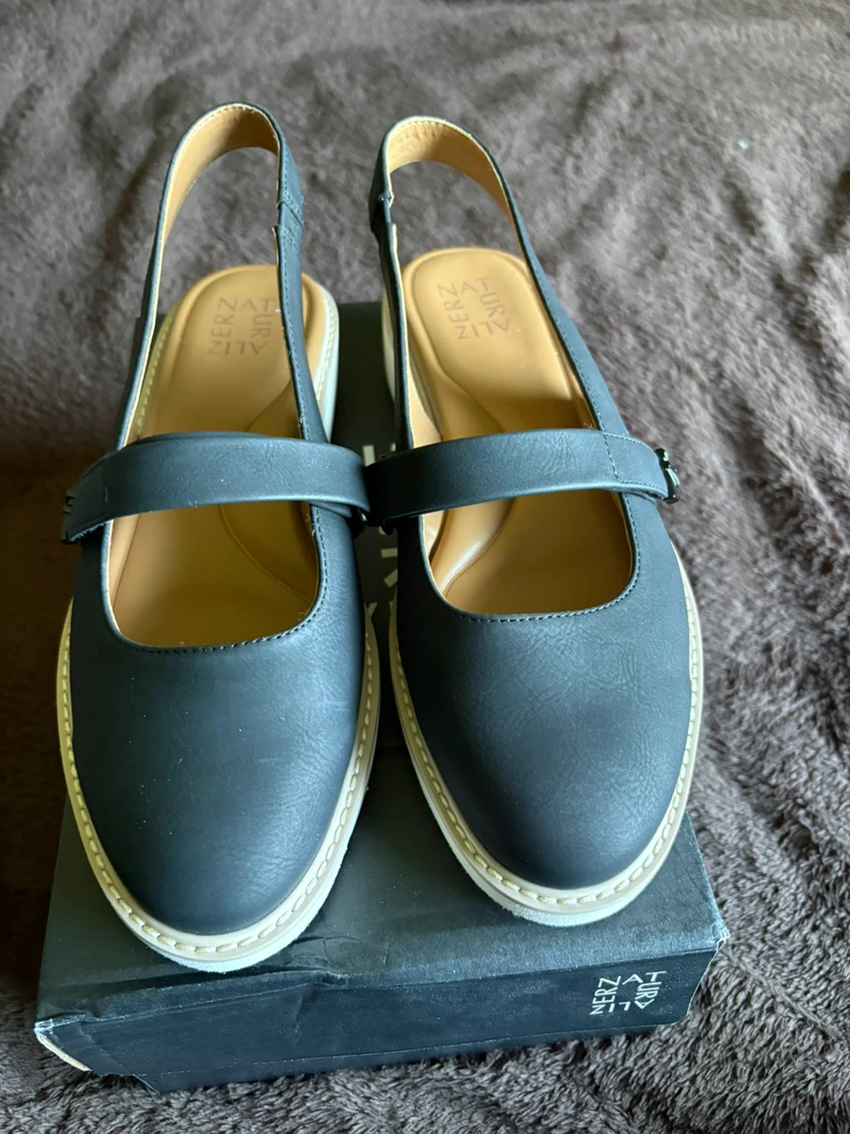 Naturaizer Black Slingback Platform Shoes - photo 4