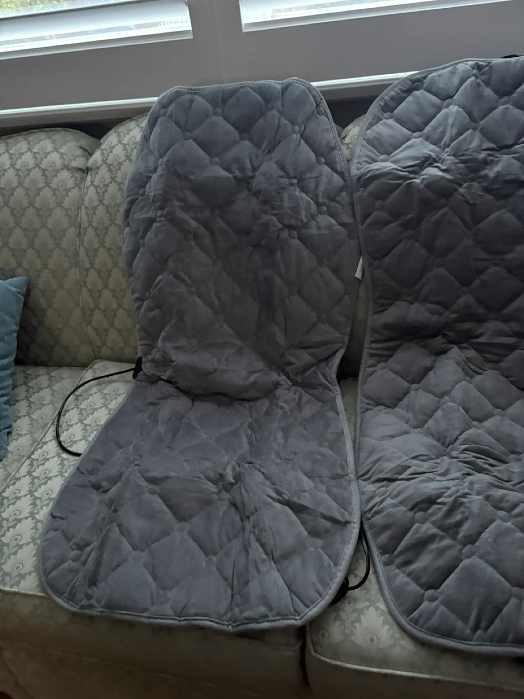 Grey Quilted Car Seat Covers (Pair)