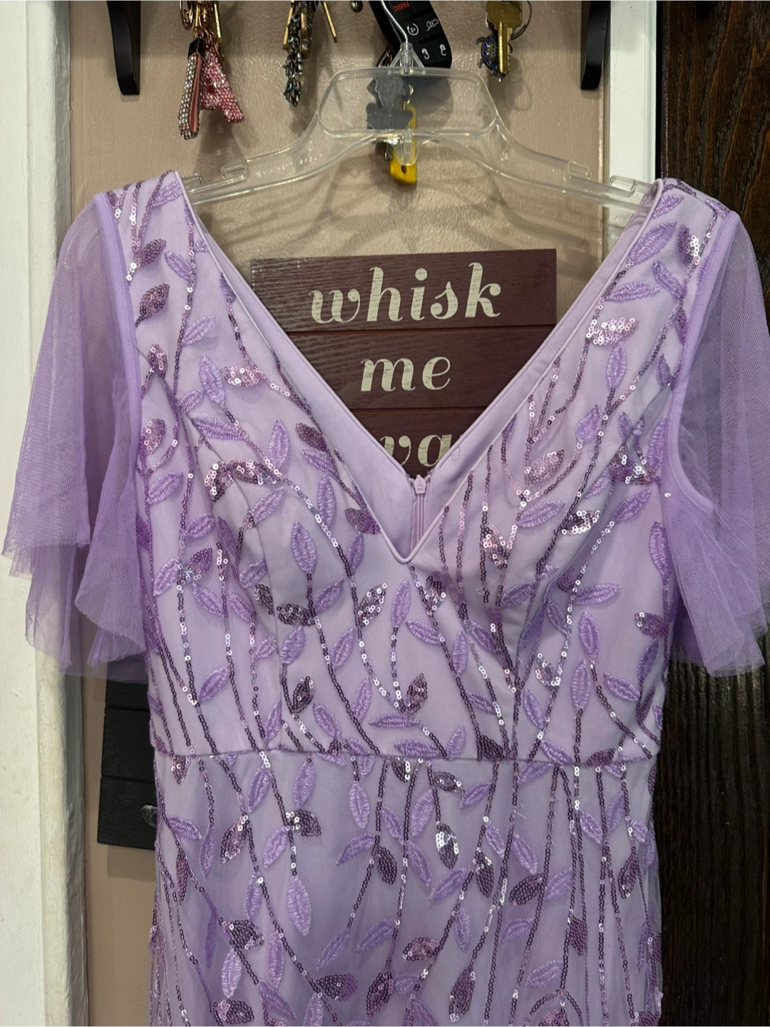 Ever-Pretty Lavender Sequin Floral Dress - photo 2