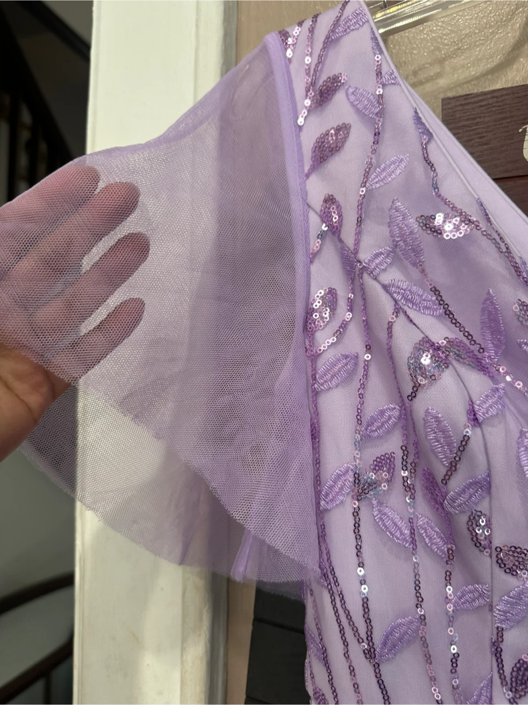 Ever-Pretty Lavender Sequin Floral Dress - photo 5