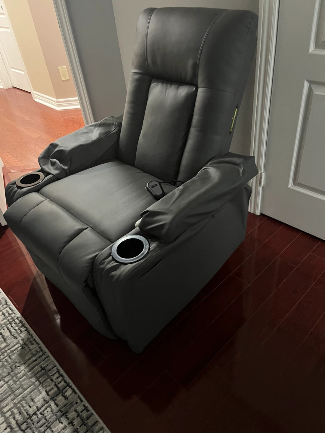 Grey Power Recliner with Cup Holders - photo 2