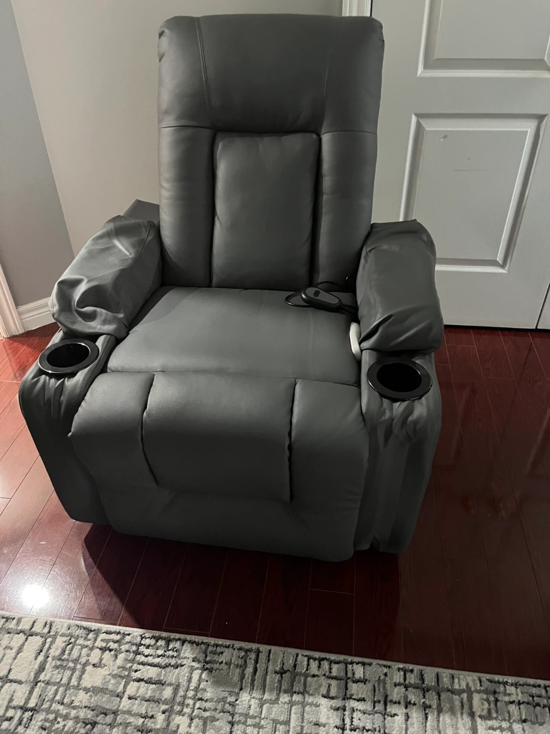 Grey Power Recliner with Cup Holders - photo 3
