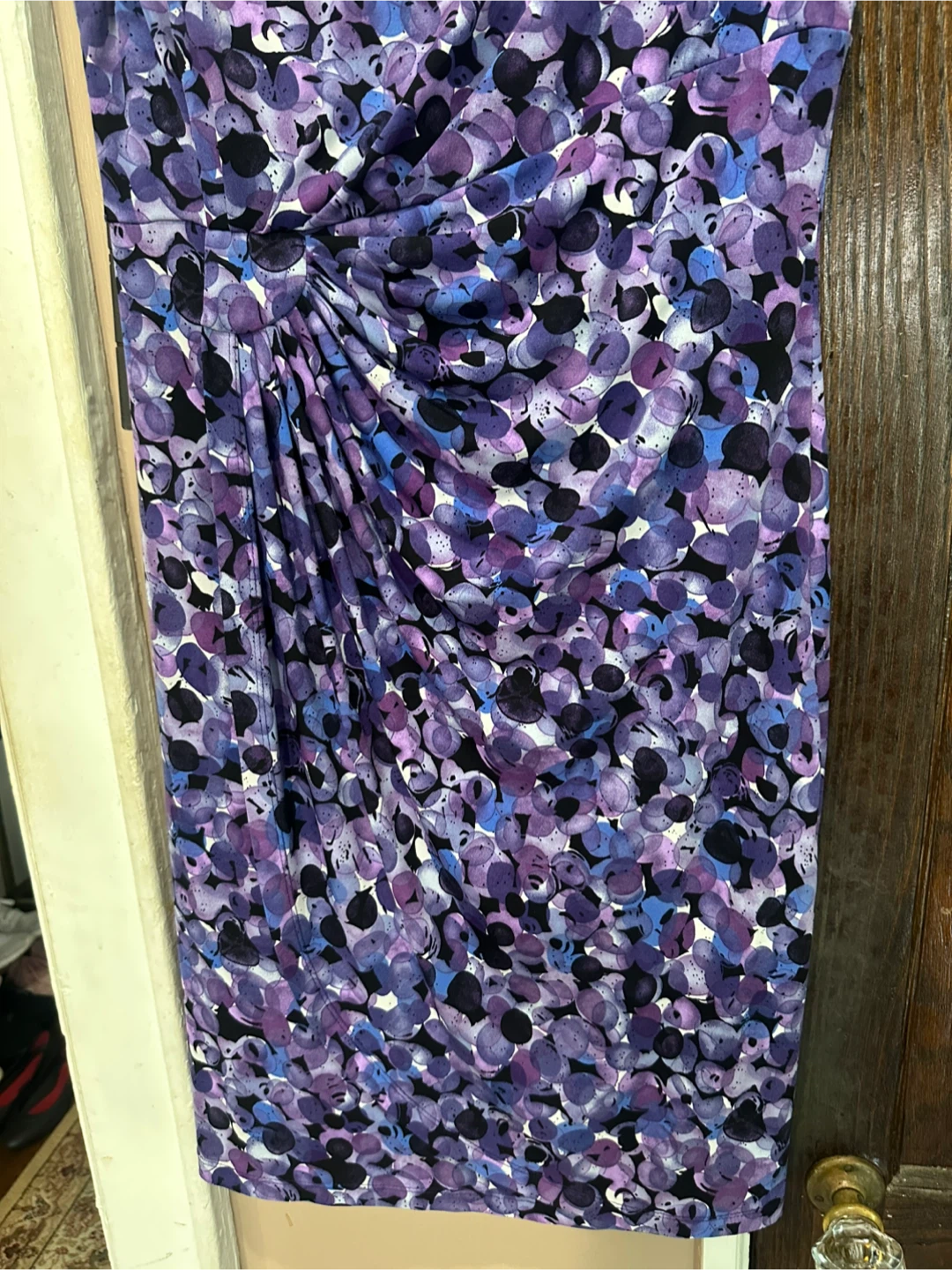Dressbarn Petite Blue & Purple Floral Print Dress Size 12 - photo 4