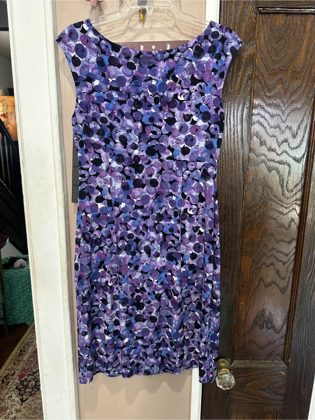 Dressbarn Petite Blue & Purple Floral Print Dress Size 12 - photo 5