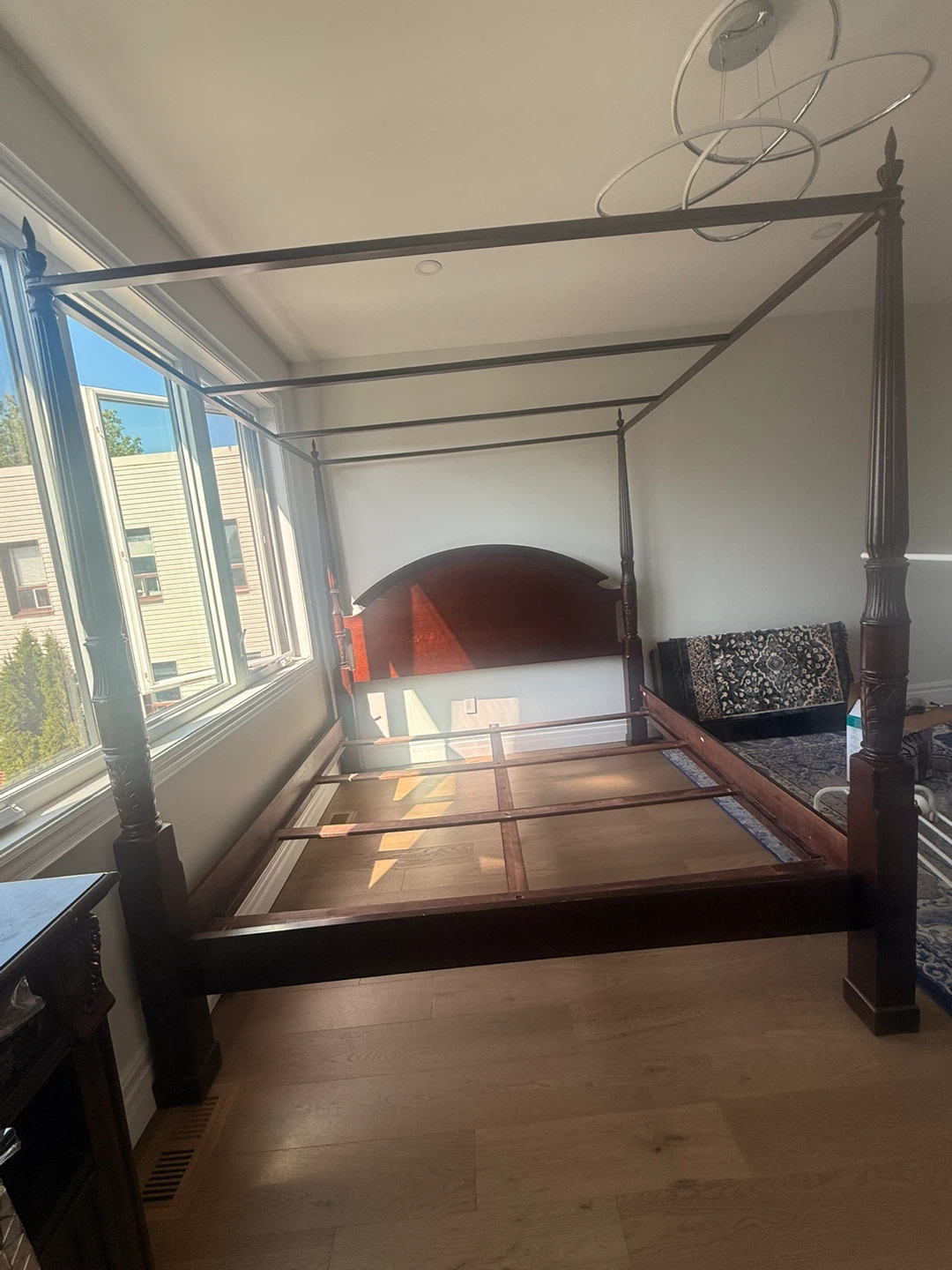 Dark Wood Four Poster Bed Frame - photo 3