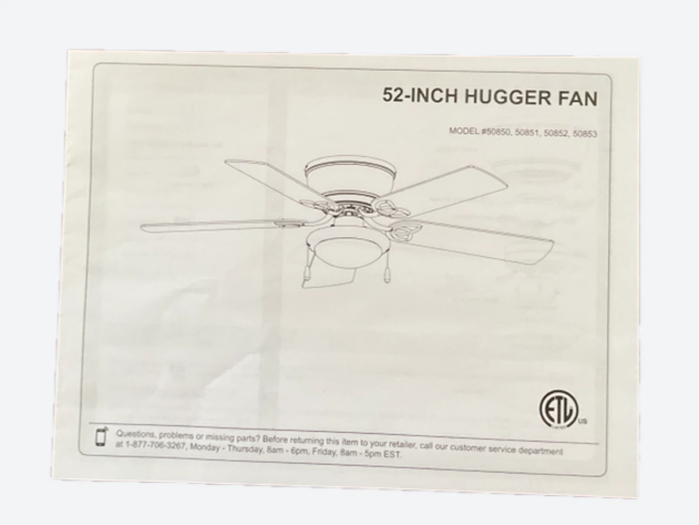 NEW - Black Ceiling Fan with light