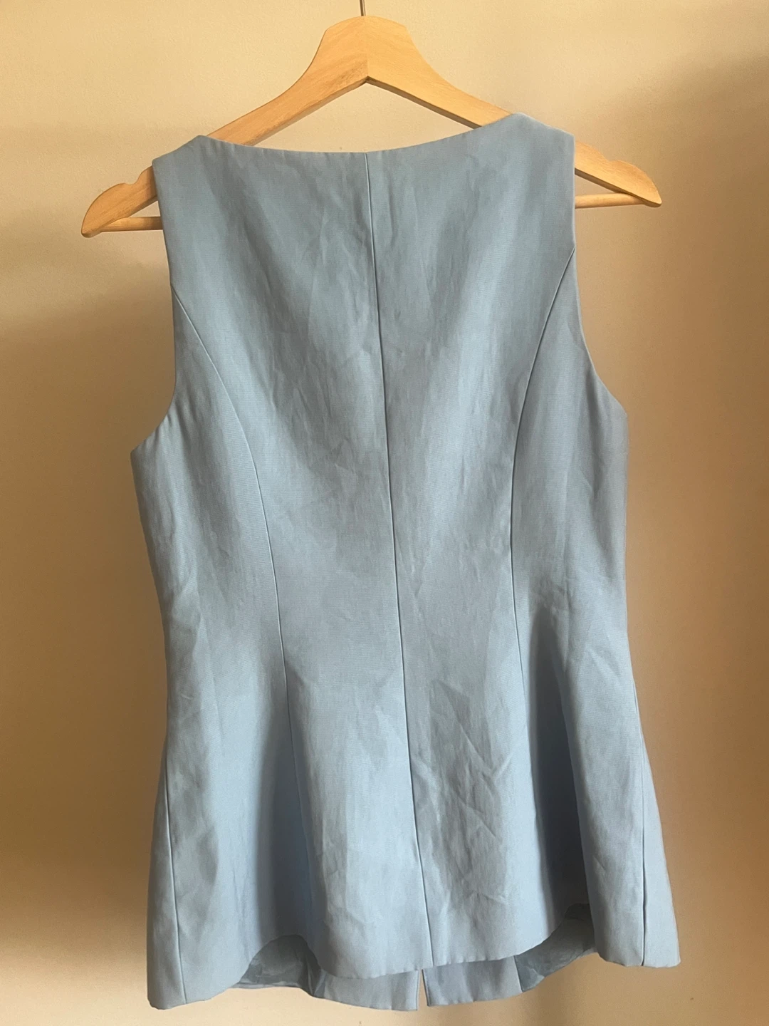 BNWT baby blue vest gilet long line S - photo 2