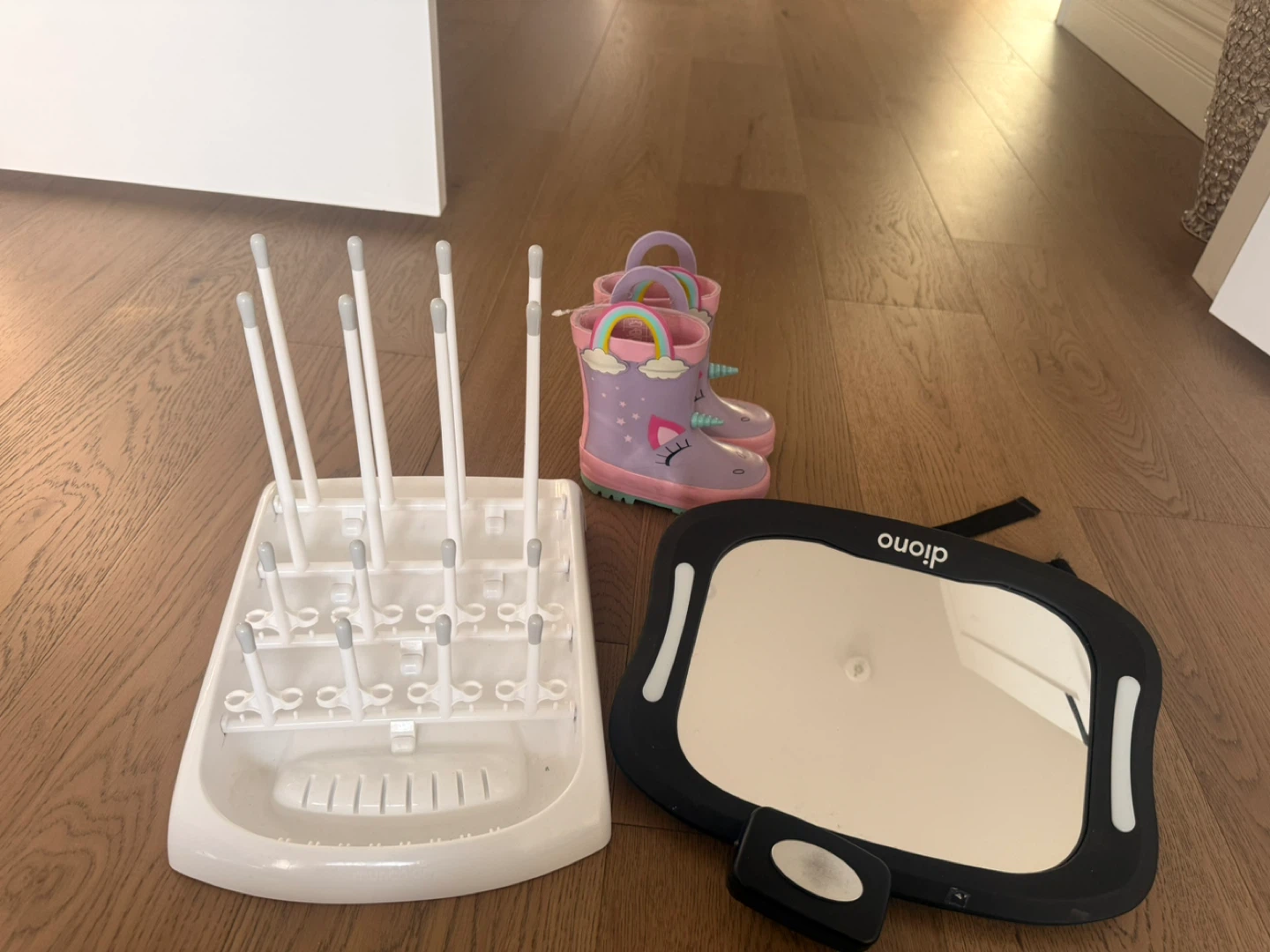 Baby Bottle Drying Rack and Car Mirror Set