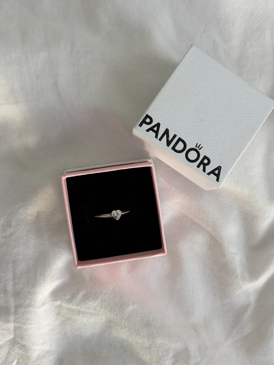 Pandora Clear Heart Beaded Ring Sterling Silver - photo 3