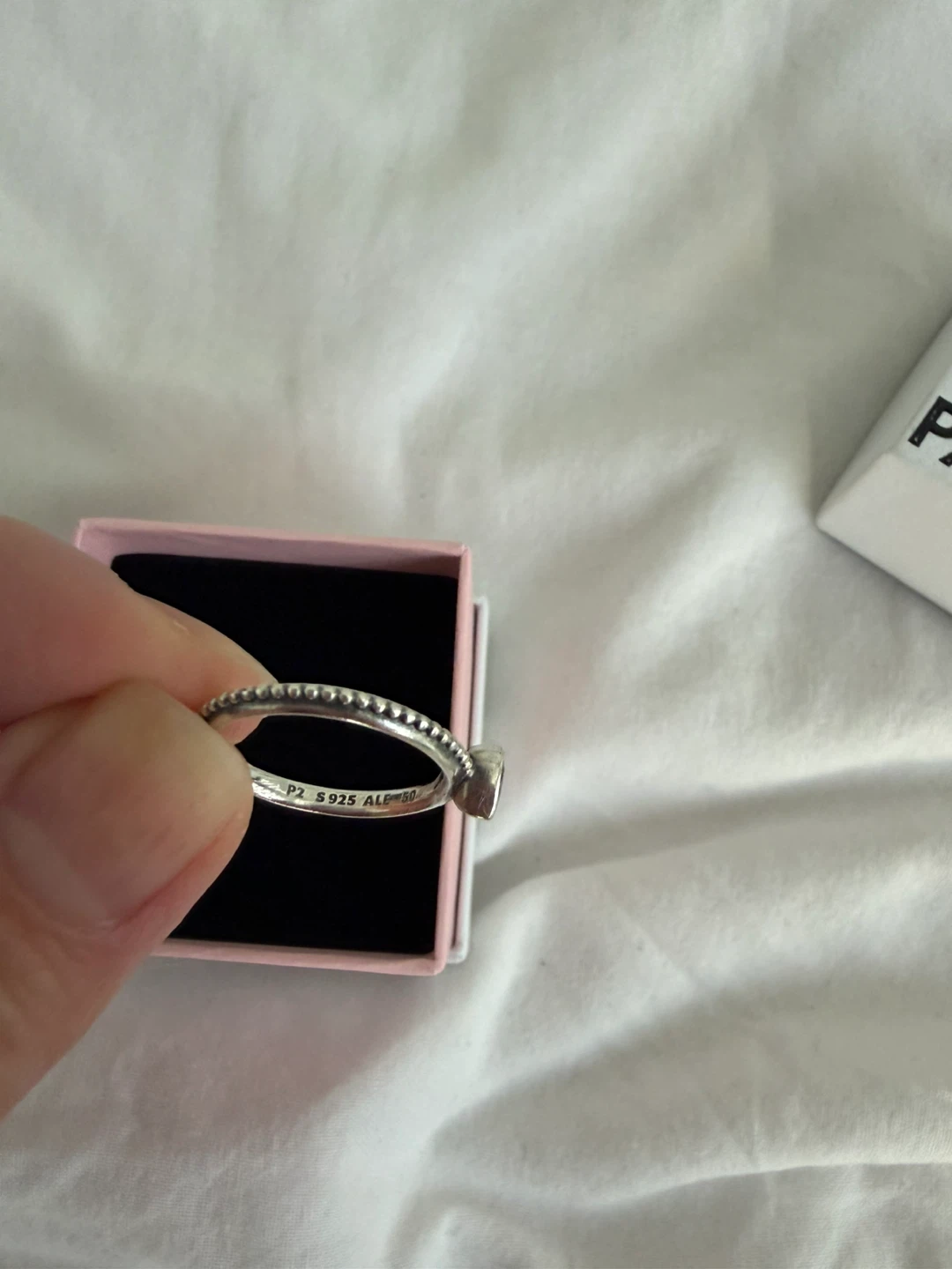 Pandora Clear Heart Beaded Ring Sterling Silver - photo 4