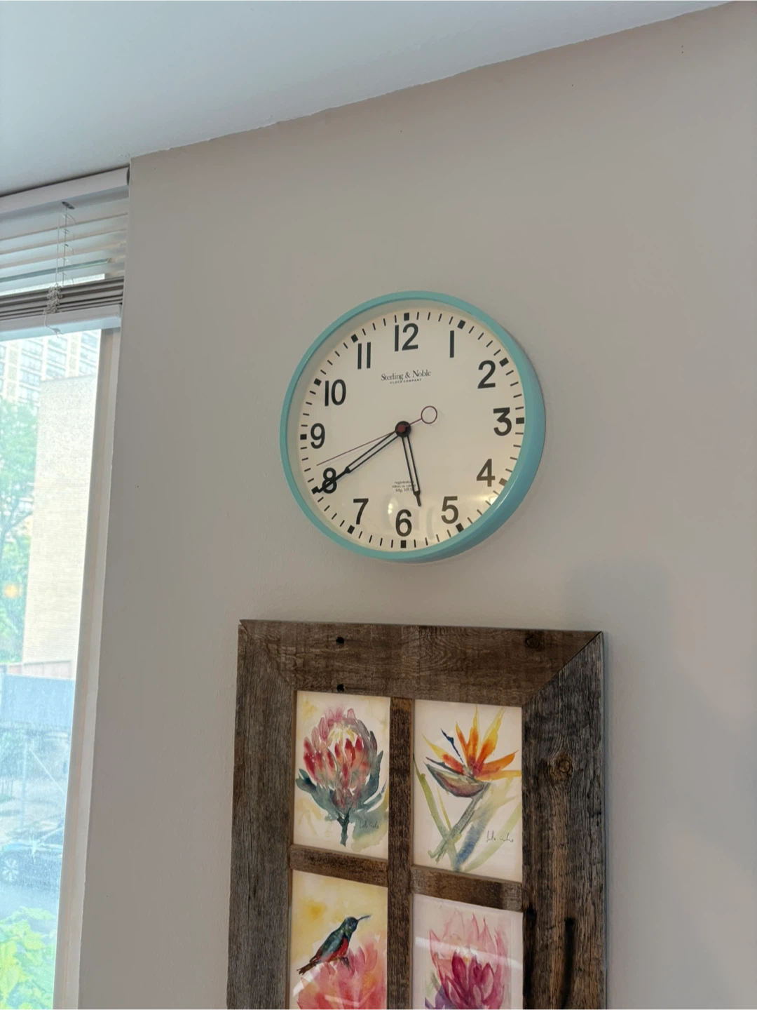 Sterling & Noble Light Blue Wall Clock