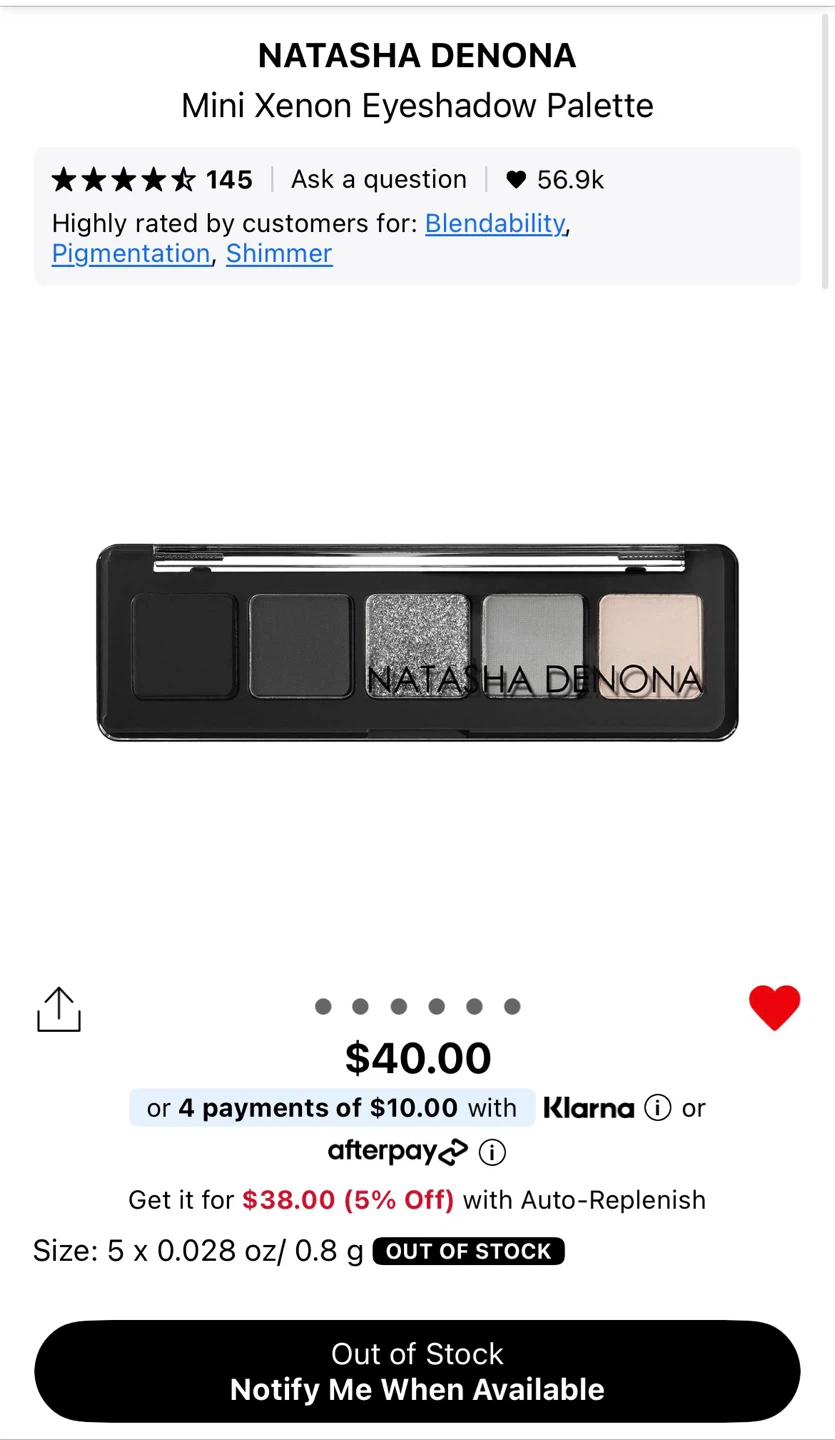 Natasha Denona Mini Xenon Eyeshadow Palette