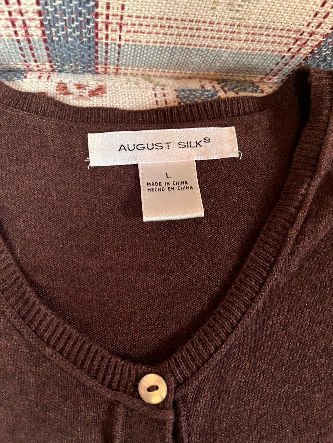 Woman’s August Silk button up sweater cardigan, size L - photo 3