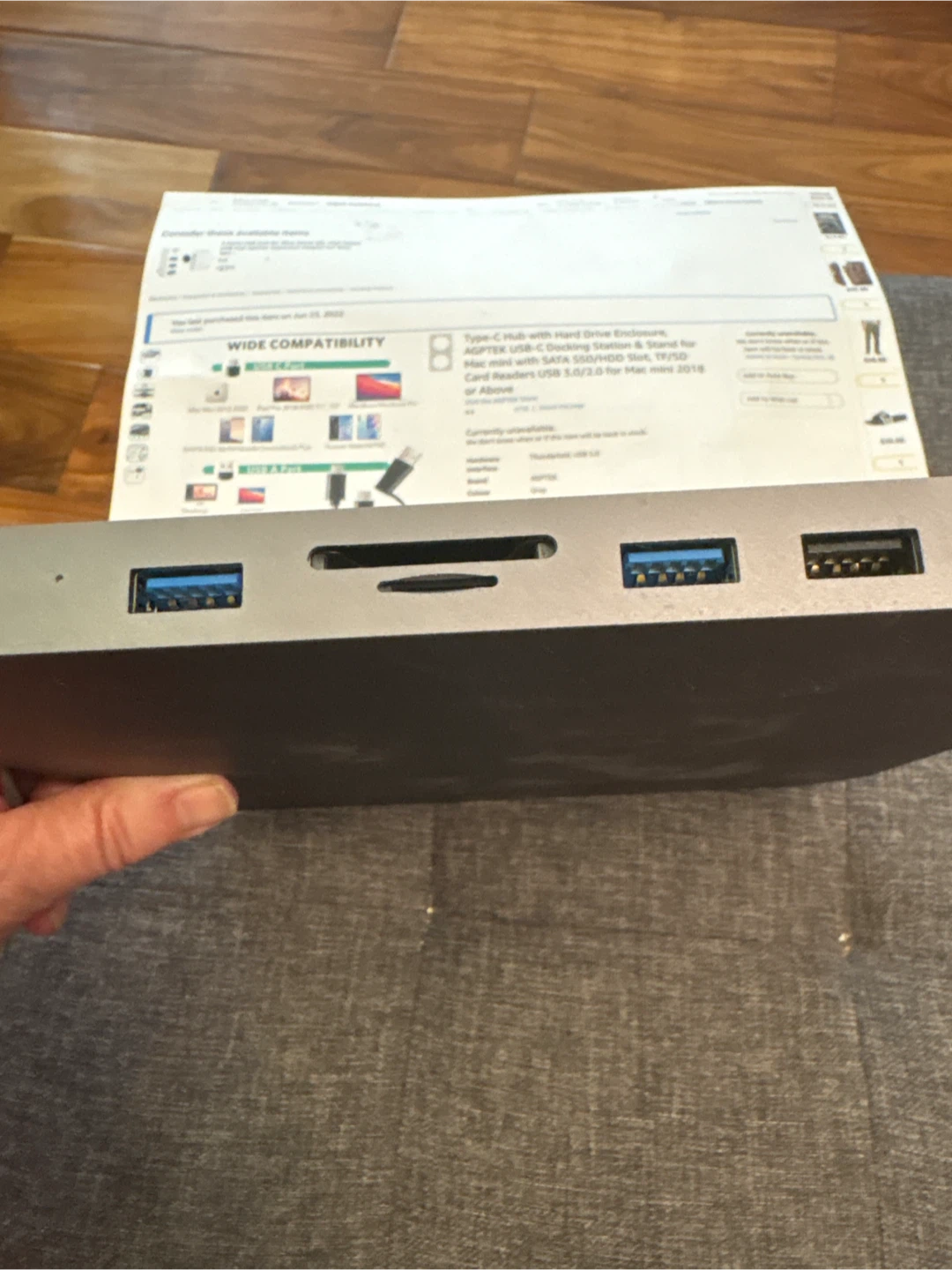 AGPTEK Type-C Hub with Hard Drive Enclosure for Mac mini - photo 3