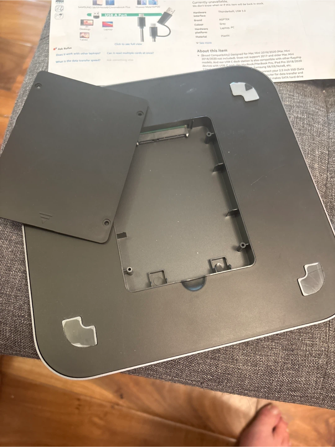 AGPTEK Type-C Hub with Hard Drive Enclosure for Mac mini - photo 4