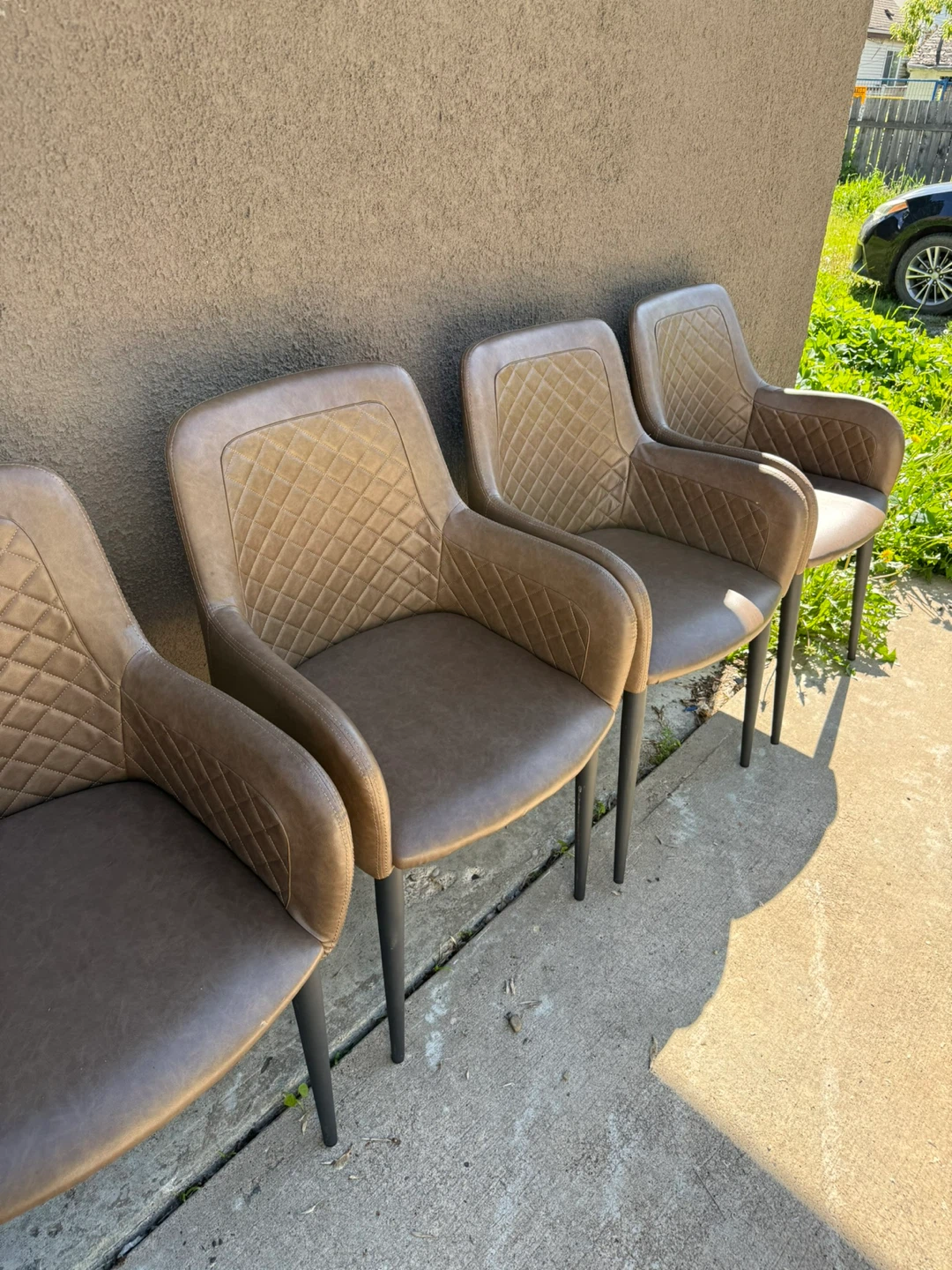 Set of 4 Brown Accent Chairs - photo 2