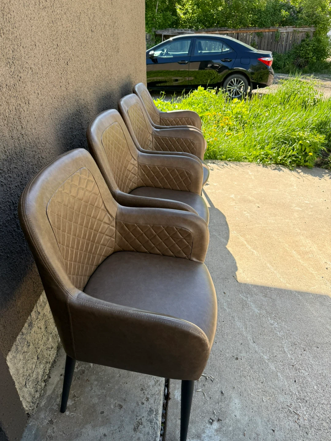 Set of 4 Brown Accent Chairs - photo 3