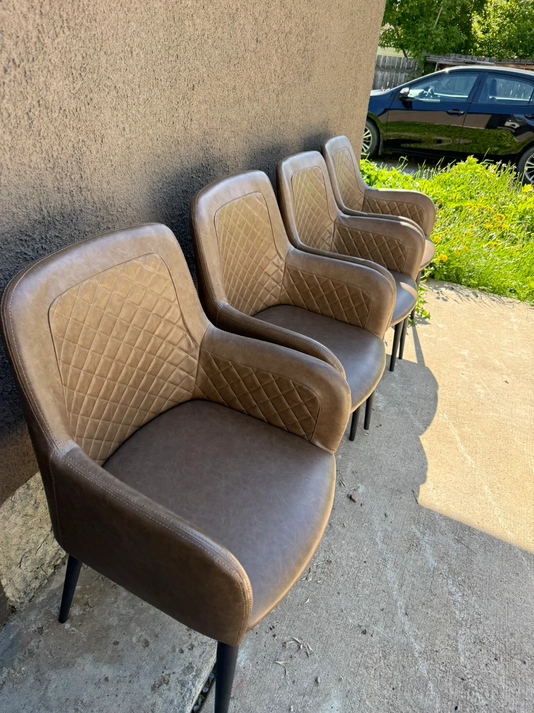 Set of 4 Brown Accent Chairs - photo 4