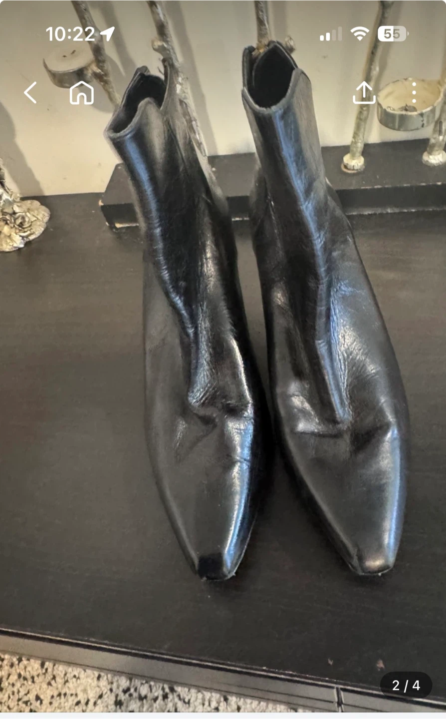 Black Leather Ankle Boots - photo 2