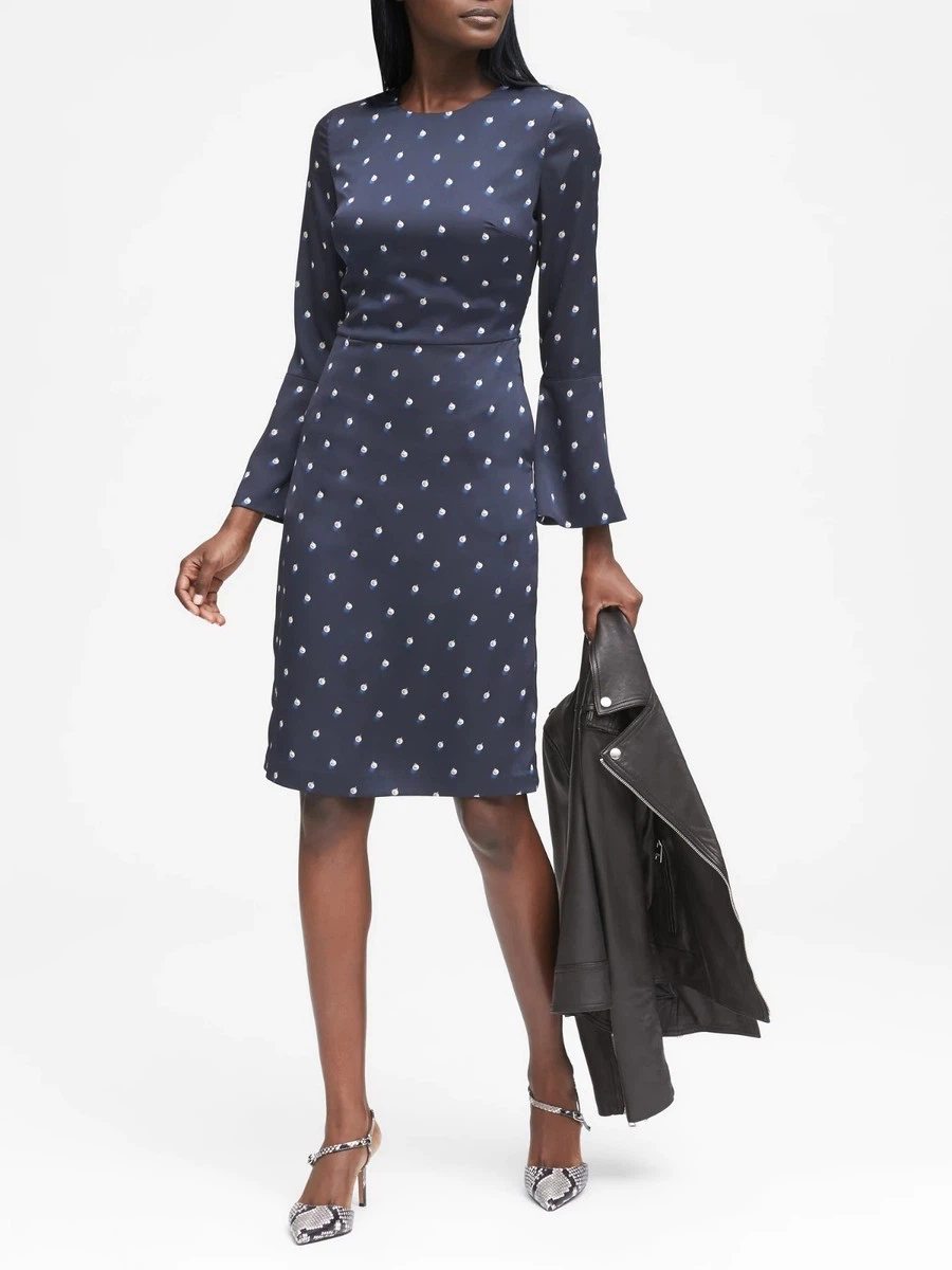 Banana Republic navy  ribbon/tie back cutout dress size 4 - photo 2
