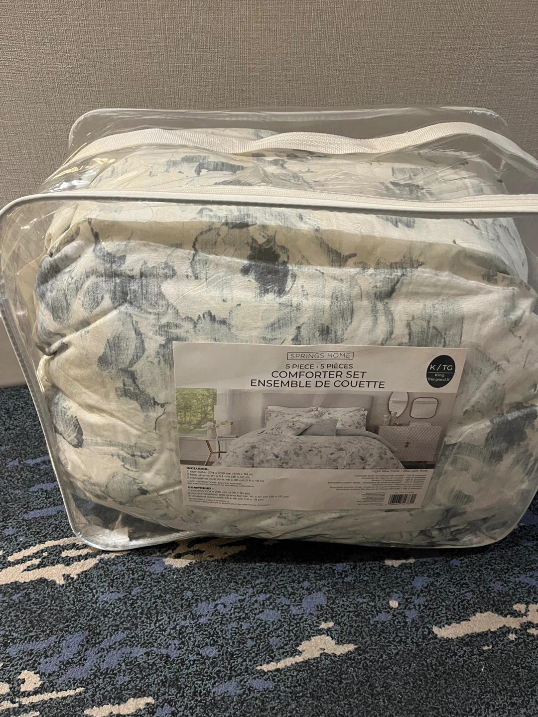 Springs Home King Size Single Comforter - Light Blue