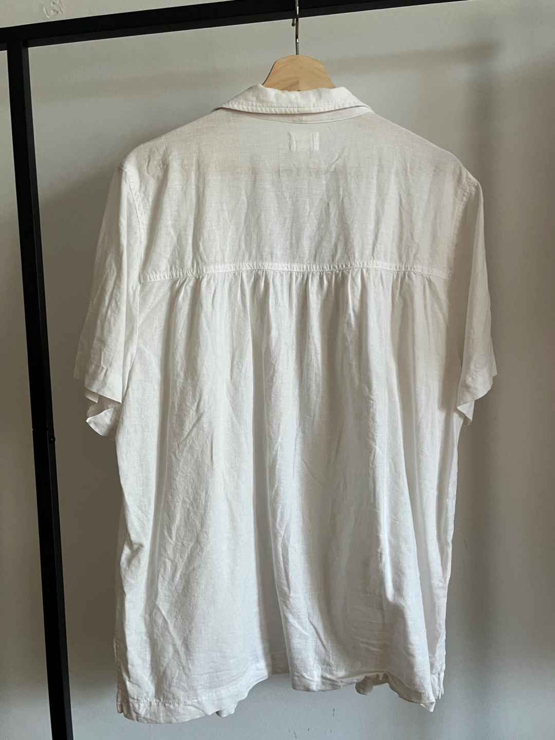 Aritzia linen blended button-up shirt blouse L - photo 2