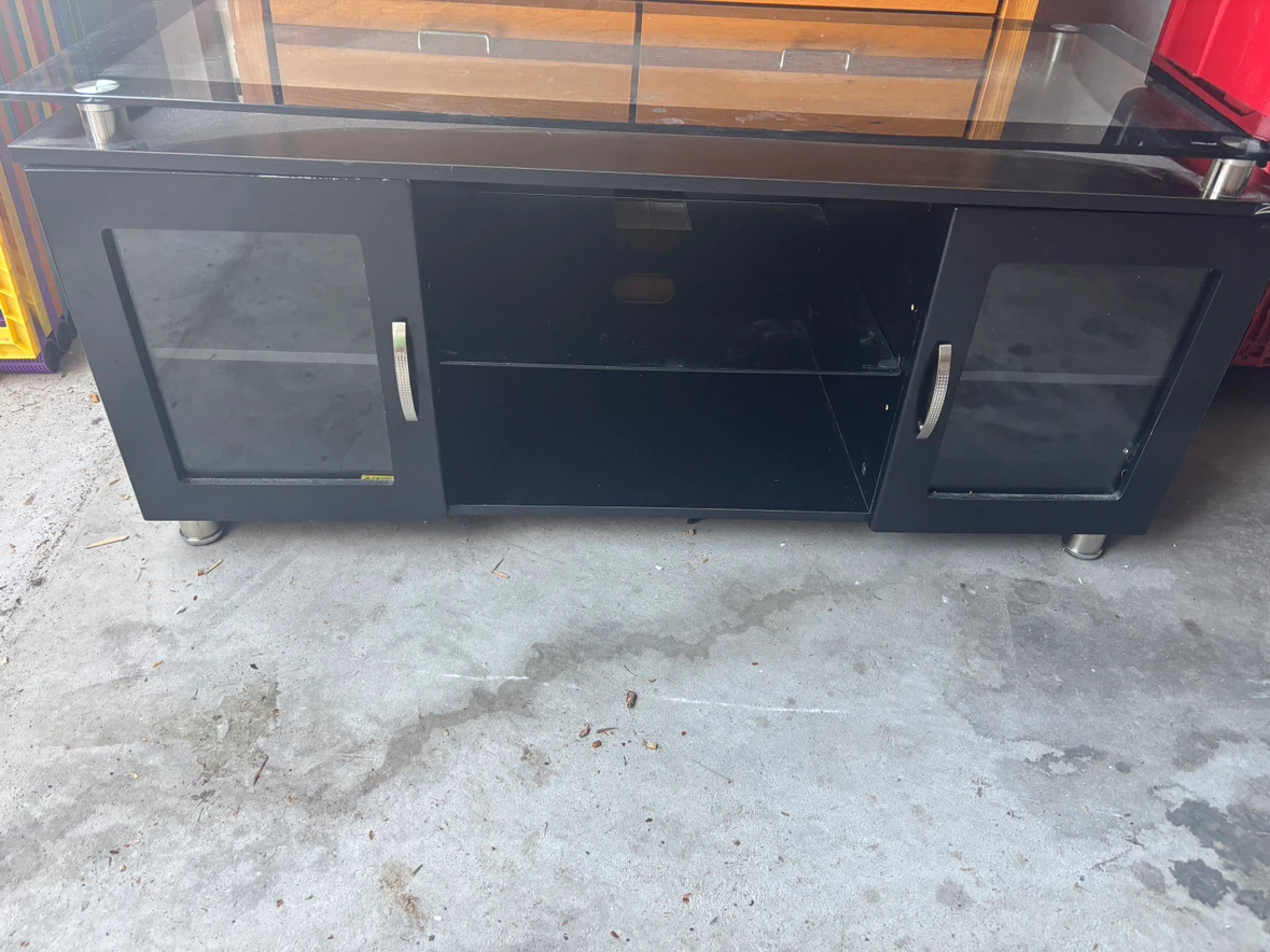 Black Glass TV Stand