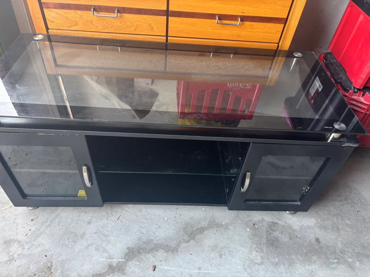 Black Glass TV Stand - photo 2