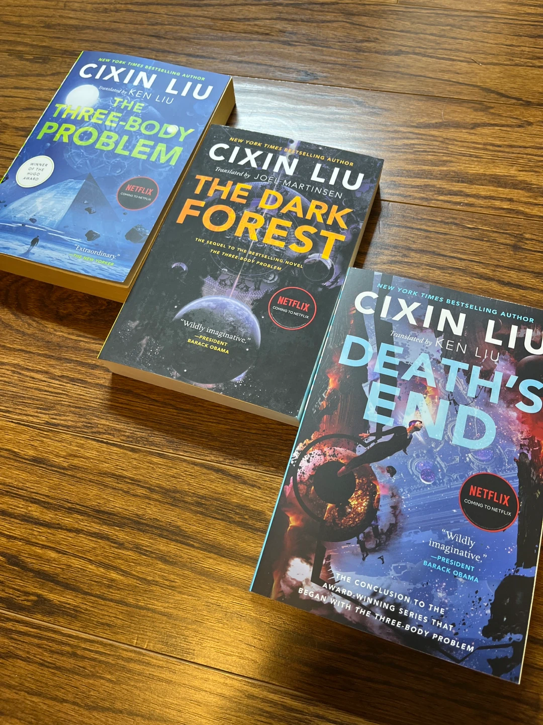 Sci-fi Cixin Liu trilogy paperback books