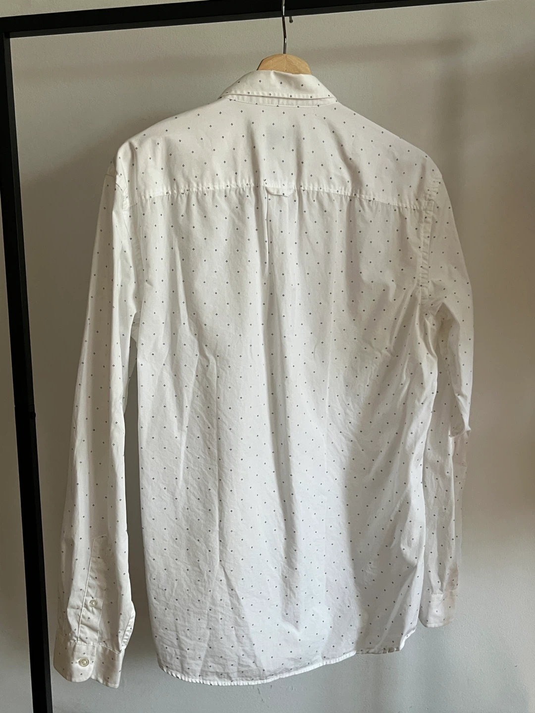 Frank & Oak men’s white button up shirt with dot print M - photo 3