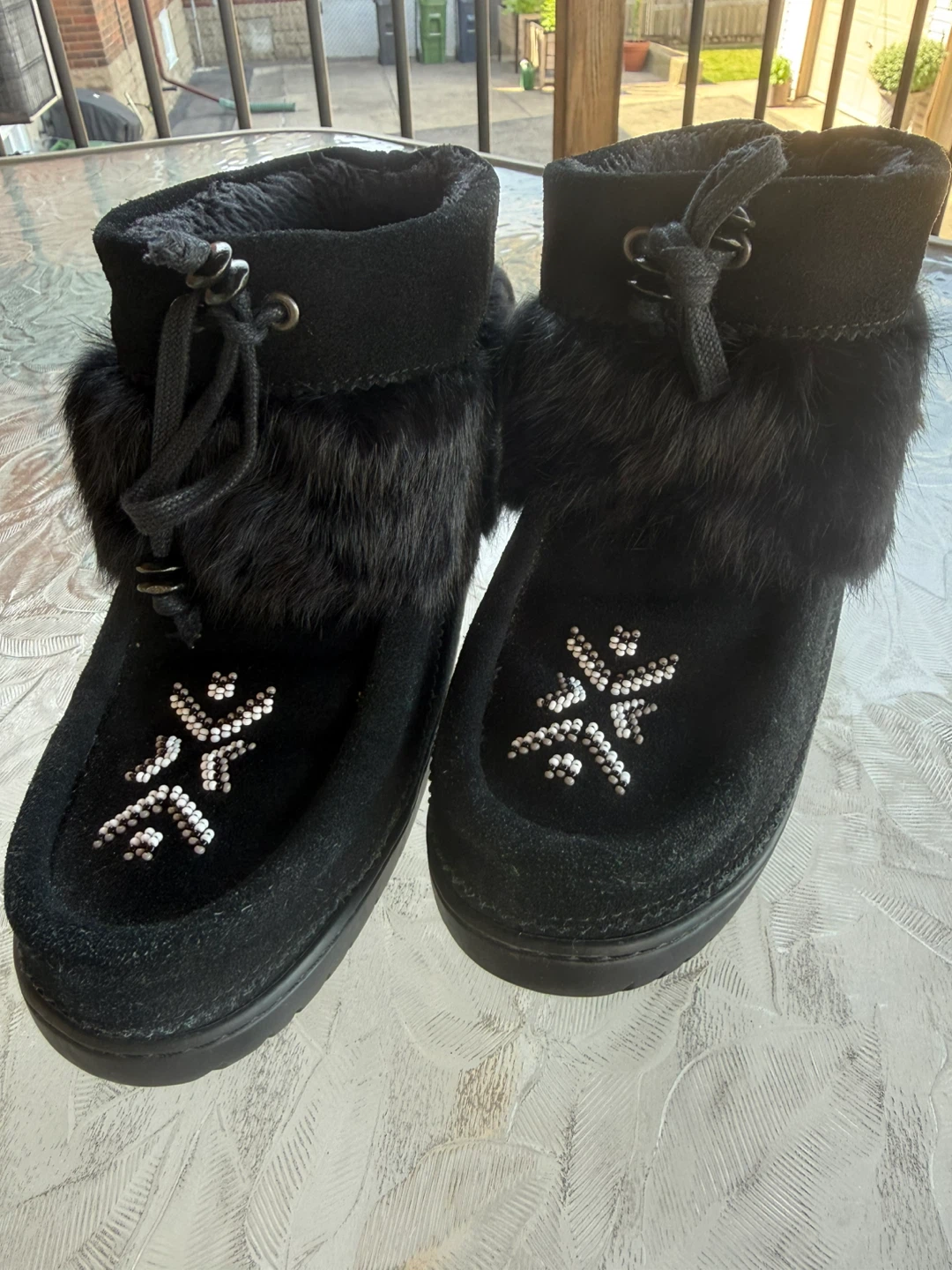 Manitobah Mukluks Black Suede Boots