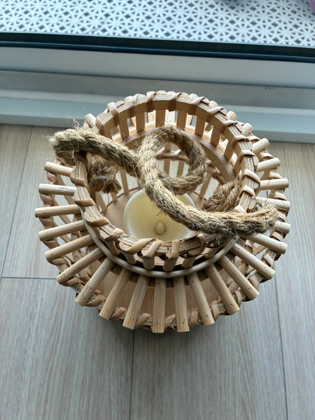 Woven Lantern with Rope Handle - photo 2