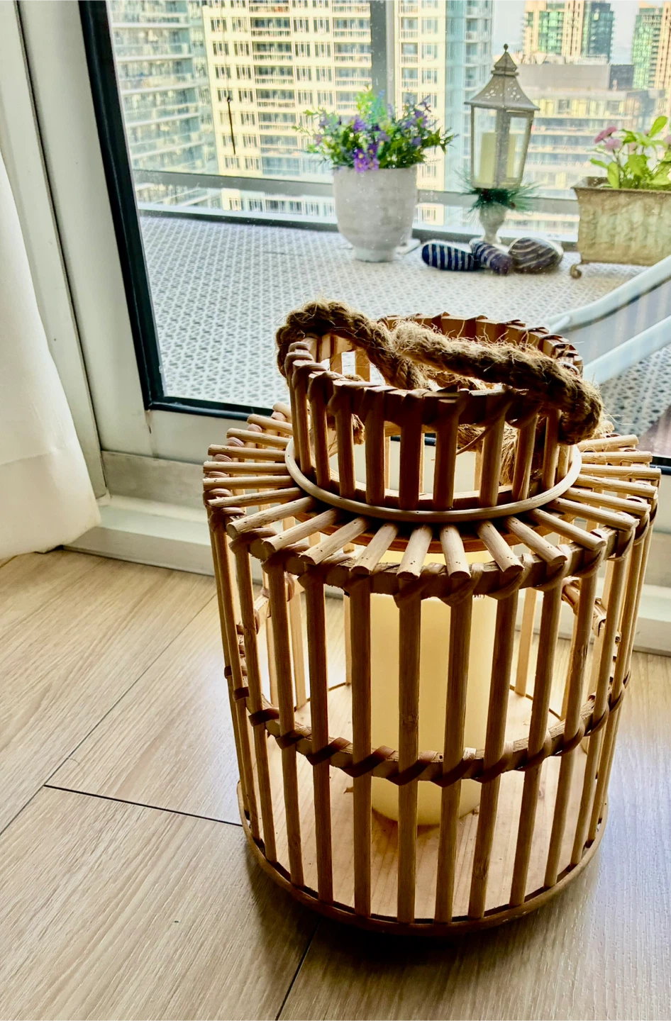 Woven Lantern with Rope Handle - photo 3