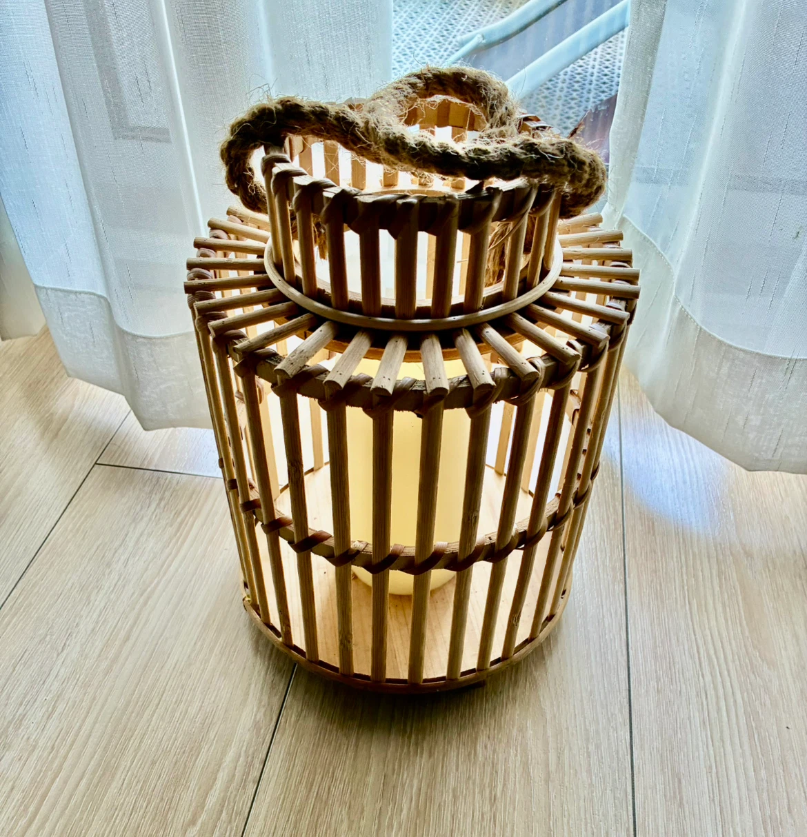 Woven Lantern with Rope Handle