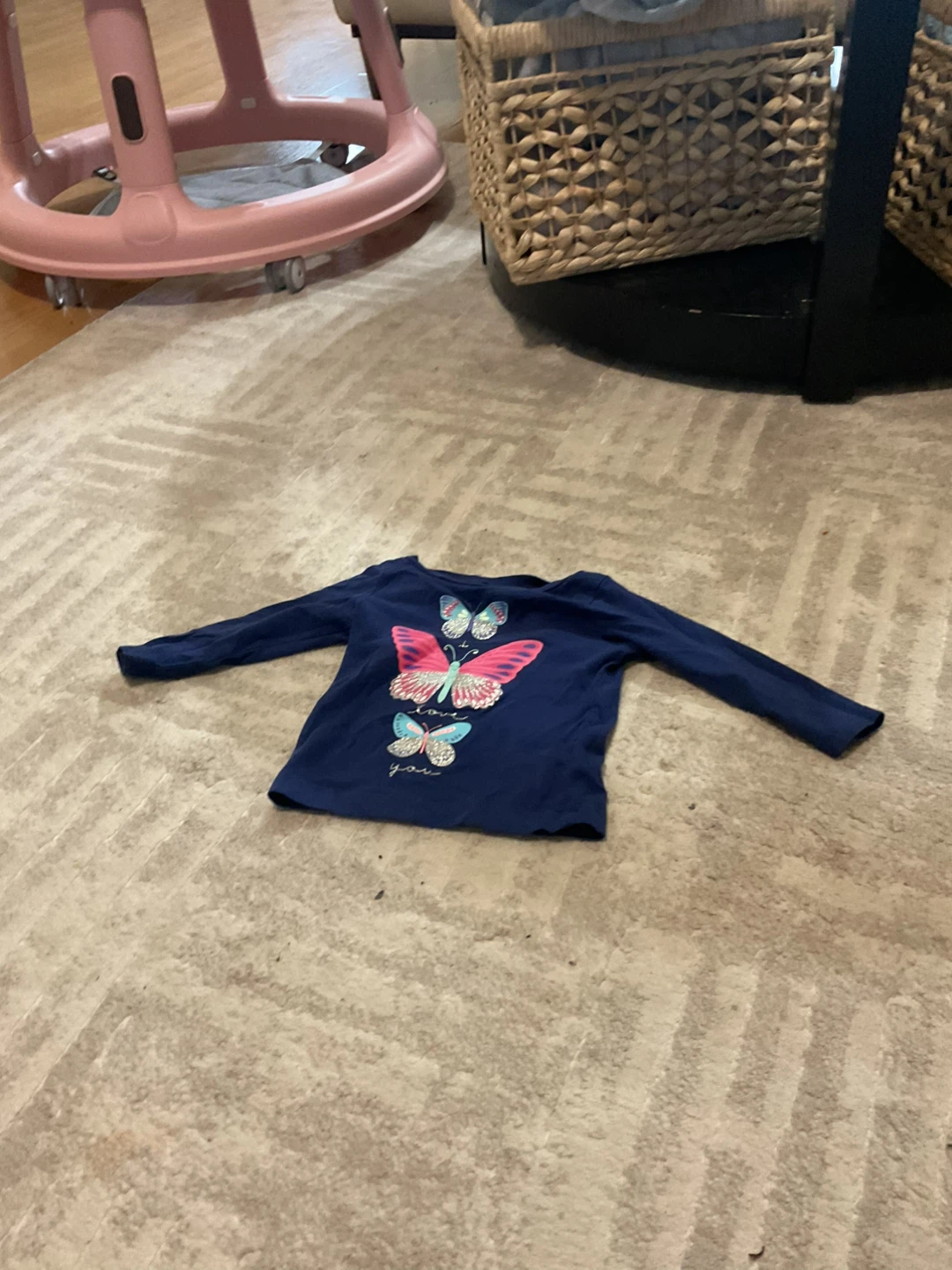 Navy Blue Long Sleeve Butterfly Shirt 6-months