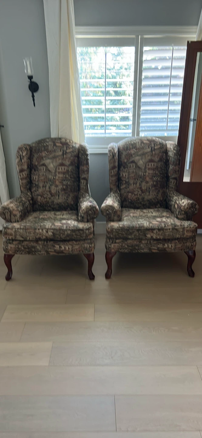 Pair of Wingback Accent Chairs