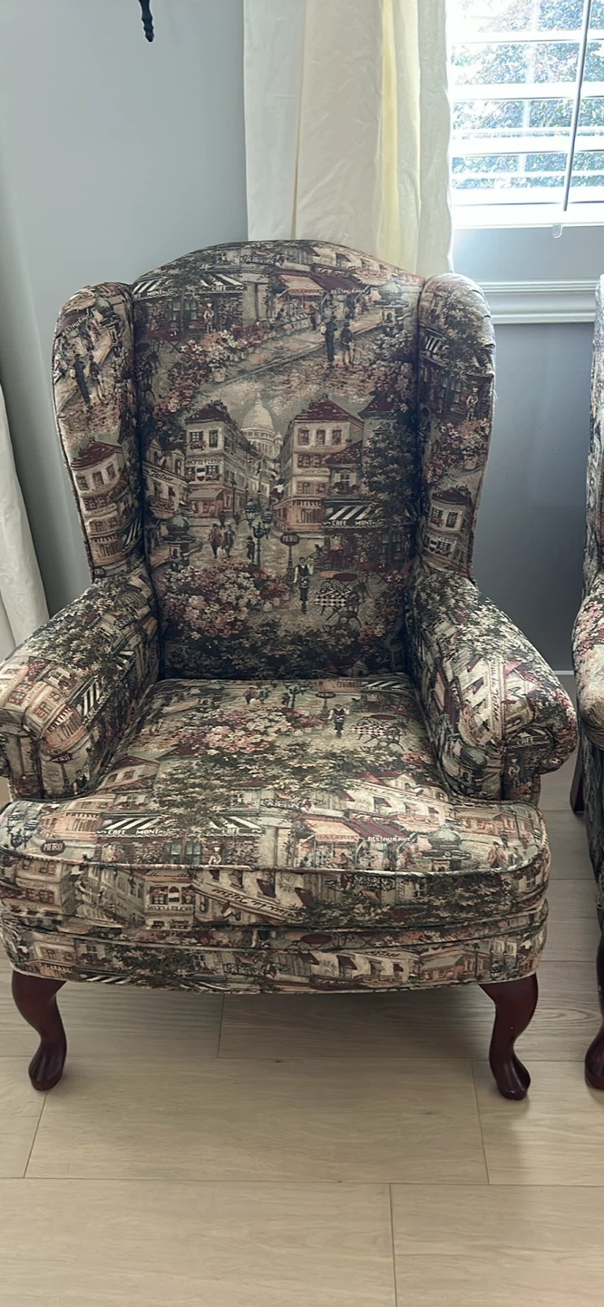 Pair of Wingback Accent Chairs - photo 2