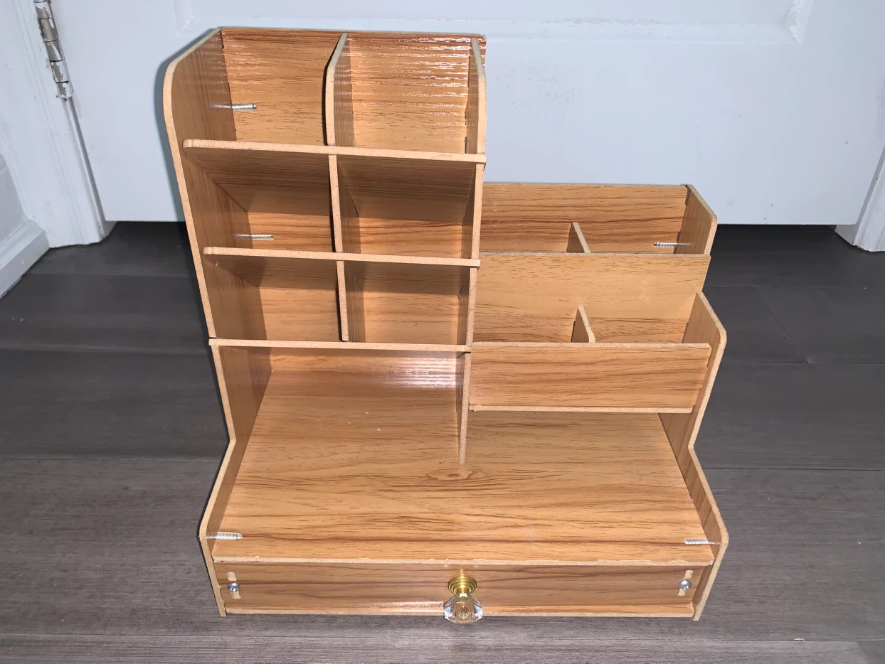 Wooden Desk Organizer with Drawer