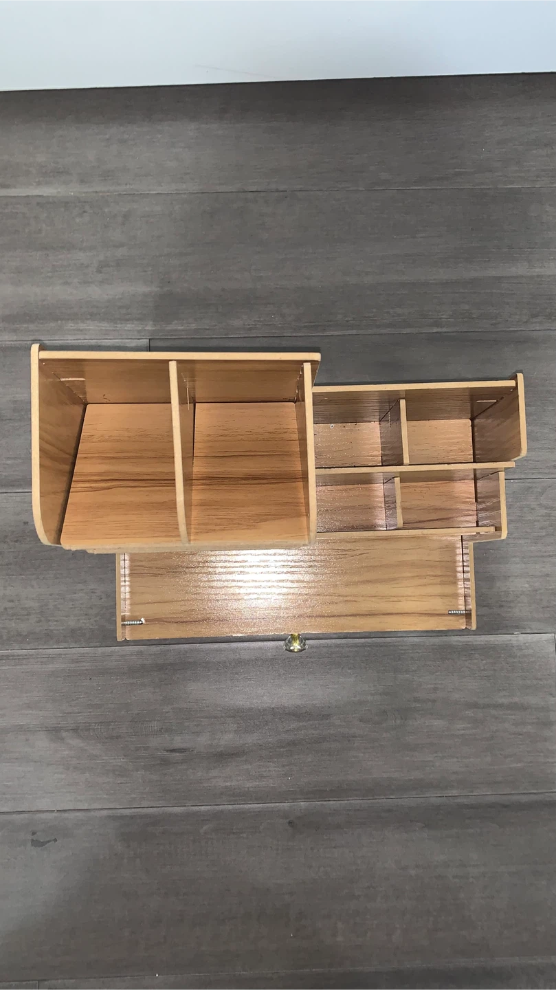 Wooden Desk Organizer with Drawer - photo 2