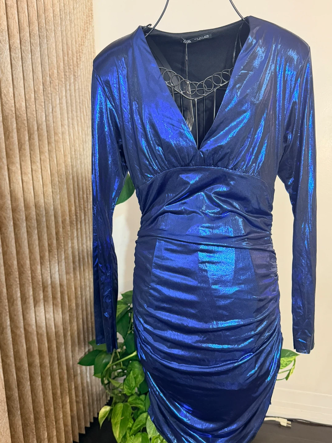 ZARA Metallic Ruched Dress - photo 3