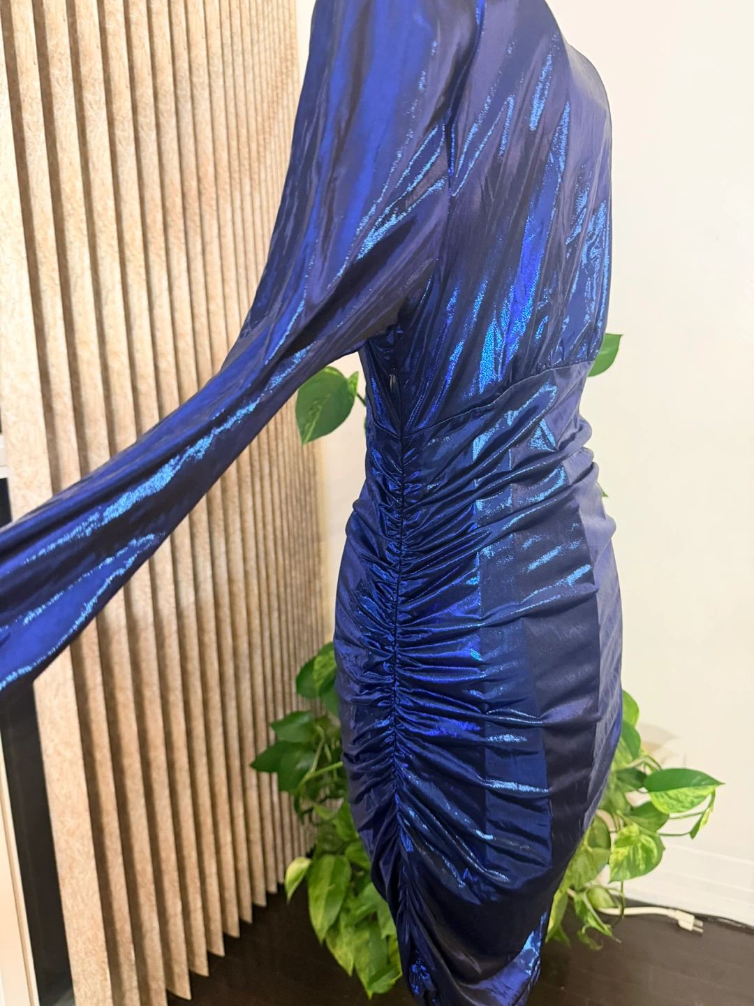 ZARA Metallic Ruched Dress - photo 4