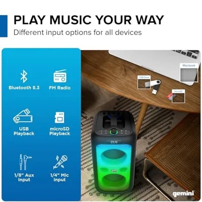2 - New Gemini GGO 2650L Bluetooth Party SpeakerS! - photo 2