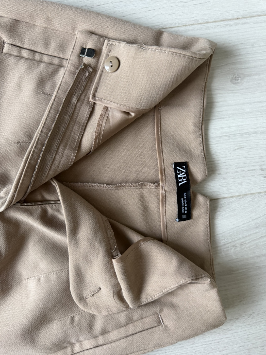Zara High-Waisted Trousers - Beige & Black - photo 5