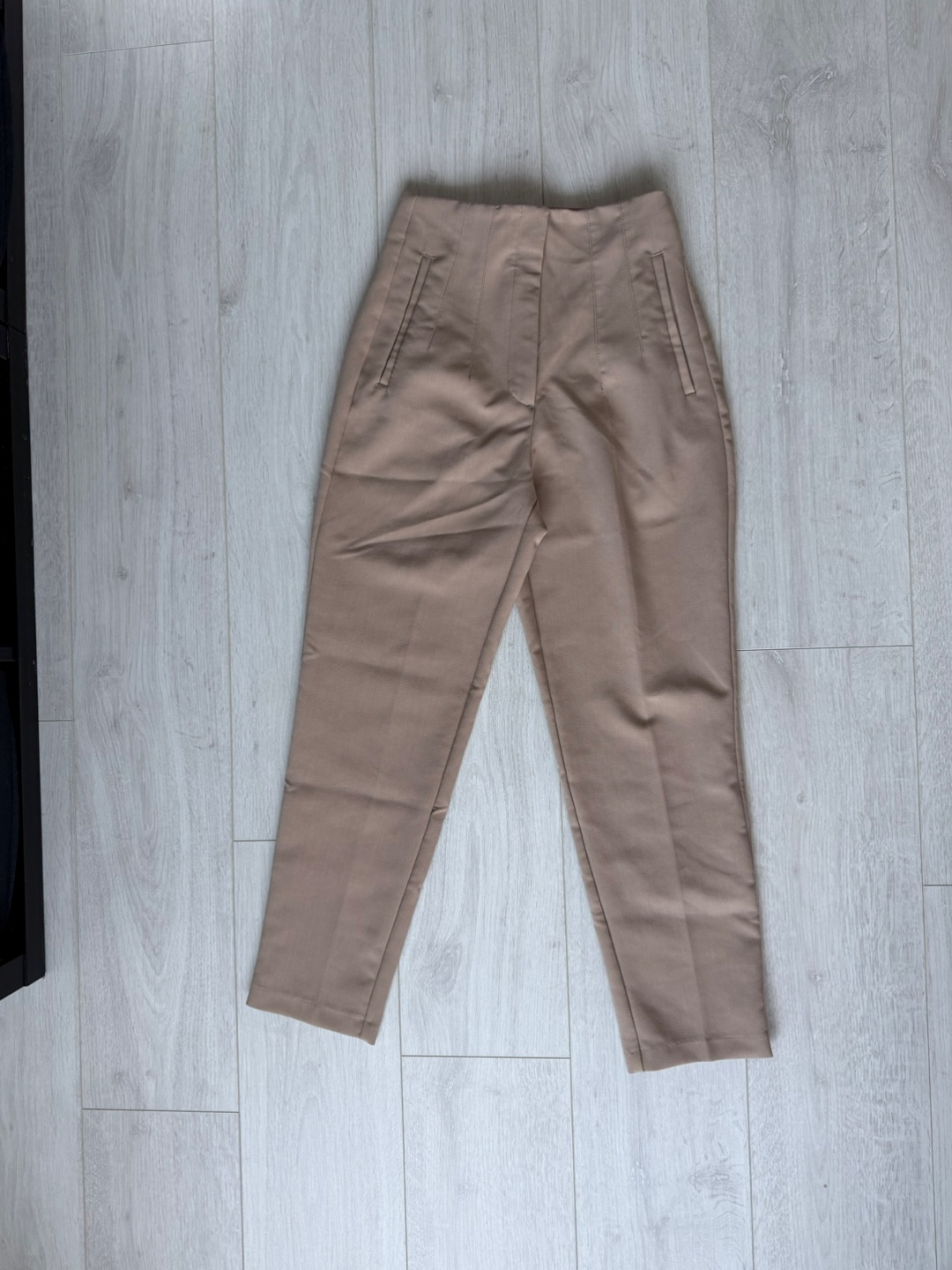 Zara High-Waisted Trousers - Beige & Black - photo 4