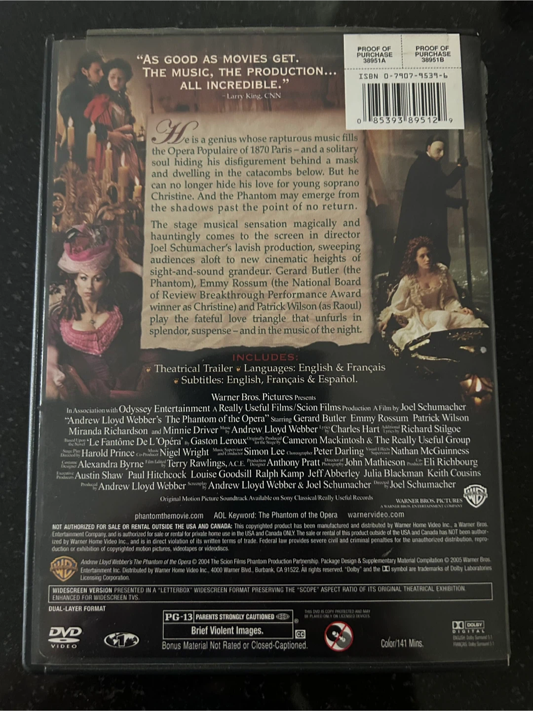 The Phantom of the Opera DVD Widescreen Edition - photo 2