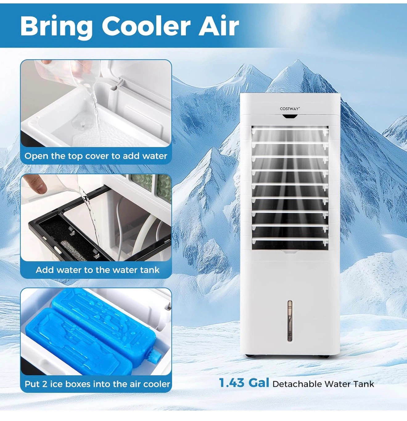 COSTWAY Evaporative Air Cooler and Heater - photo 4